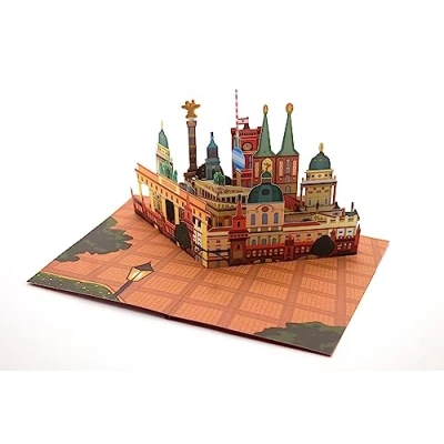 Imagen de tarjeta 3D Pop Up Berlin Skyline para todas las ocasiones, hecha a mano, recuerdo, de cumpleaños, viaje