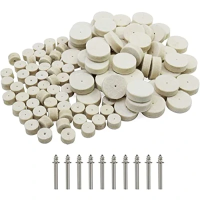 Imagen de Almohadilla de Pulido Fieltro Lana,100 Piezas Lana Rueda Para Procesamiento Metal y Madera,Almohadilla Pulir Ruedas (13 mm 25 mm)