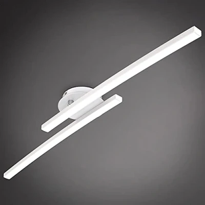 Imagen de B.K.Licht Lámpara de techo 2 barras led 12W, orientable, 3000K blanco cálido, 1300 lúmenes, plafon techo, lampara para salon, dormitorio, cocina, 57,5x12x8,3 cm,