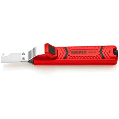 Imagen de Knipex Pelamangueras con hoja de bisturí carcasa plástico resistente a los golpes 165 mm 16 20 SB