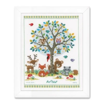 Imagen de VERVACO Stickpackung Zählmuster Im Wald Kit de Punto Cruz contado, Cotton, Colores Variados, ca. 28 x 35 cm / 11,2&quot; 14&quot;
