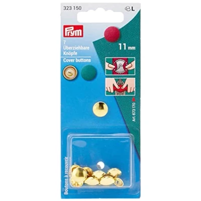 Imagen de Prym Botones De Tapa Latón Sin Herramienta 7 Piezas, Tamaño: 11 mm, Plata