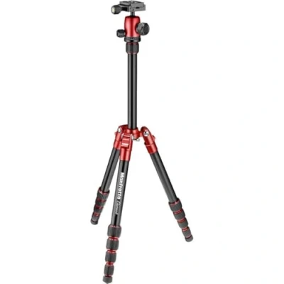 Imagen de Manfrotto Element Traveller Kit de trípode pequeño Aluminio 5 Secciones con Cabeza Bola, Elemento 56.3 Pulgadas, Rojo
