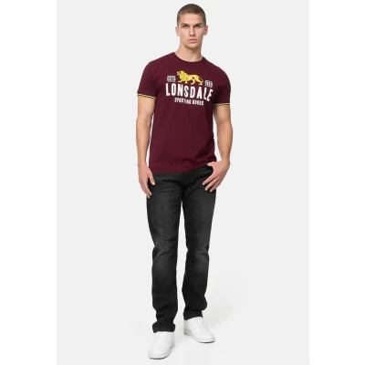 Imagen de Lonsdale Blagh Camiseta, Oxblood/Amarillo/Blanco, L para Hombre