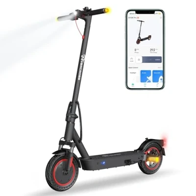 Imagen de EVERCROSS EV10K Pro Patinete Electrico Adultos, 10&#039;&#039; Scooter Eléctrico Plegable, con 500W Motor, Batería de 410Wh, Velocidad Máx 25km/h, Control Aplicación, Amortiguador Doble