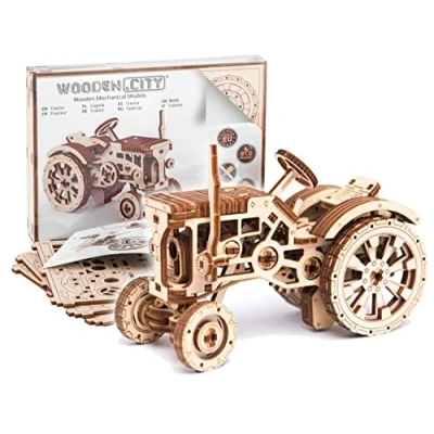 Imagen de WOODEN.CITY Puzzle 3D Maqueta de Tractor a Escala 1:20, Maquetas para Construir Adultos, Motor Detallado, Madera, Ideal Aficionados la Construcción