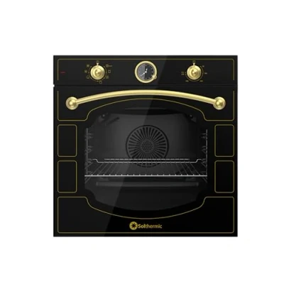 Imagen de SOLTHERMIC NBE6RBL HORNO ELECTRICO MULTIFUNCION ESTILO RUSTICO NEGRO CON MANDOS DORADOS/CAPACIDAD 64 L. / POTENCIA 2375 W/FUNCION TURBO