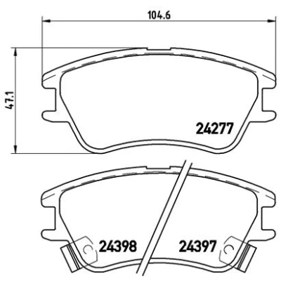Imagen de BREMBO P 30 027 Juego de pastillas freno con avisador acústico desgaste sin accesorios HYUNDAI: Atos