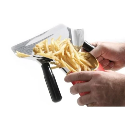 Imagen de HENDI 642559 Embudo Recogedor para Patatas Fritas, acero inoxidable Negro 230x200 mm