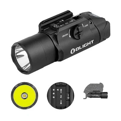 Imagen de OLIGHT PL Turbo Valkyrie Linterna Táctica LED Potente 800 lúmenes 515 metros Compatible con Diferentes Rieles para Caza, Búsqueda en Exteriores Utilizada Actividades Deportivas(Negro)