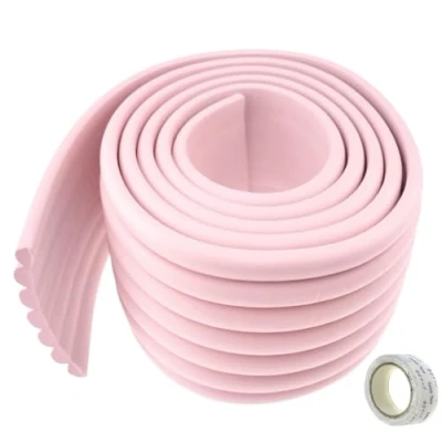 Imagen de TUKA Multiusos Protector Espuma, 200cm x 80mm 8mm Universal anticolisión Rollo para Superficie Dura &amp; Bordes, Protección Tira Bebés y niños, Rosado, TKD7002 pink