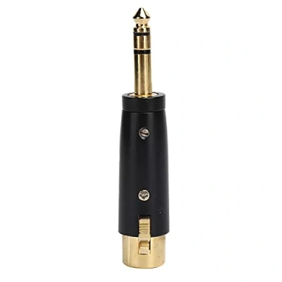 Imagen de Adaptador de Cable Audio, 6.35 estéreo Macho a XLR Hembra para Guitarra Audio Interfaz micrófono Chapado en Oro Negro, convertidor