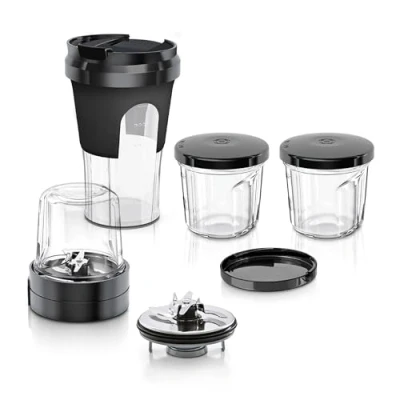 Imagen de Bosch MUZ45XTM1 Accesorio TastyMoments 5 en 1 Compacto y multifunción, De plástico, Negro Transparente