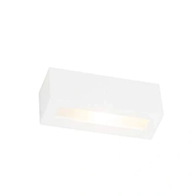 Imagen de QAZQA Aplique moderno blanco TJADA Novo Yeso Rectangular Adecuado para LED Max. 1 x 25 Watt