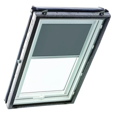 Imagen de Roto Exclusiv ZRE Estor para tragaluz (riel de luz día, Color Plateado, Ventanas Techo Designo R4/R7 y Classic 43/73, con tamaño 094/098, 09/09), Gris Oscuro