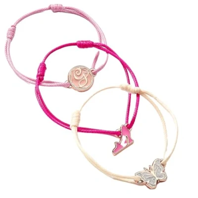Imagen de WICKED Glinda Juego de 3 pulseras la amistad, color blanco y oro rosa, talla única, Aleación zinc: 93% zinc, 3% cobre 4% aluminio, No es una piedra preciosa