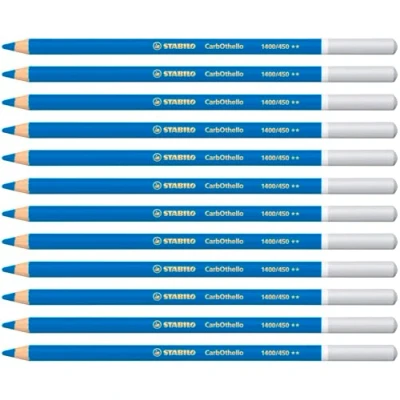 Imagen de Lápiz de Color tiza pastel STABILO CarbOthello Caja con 12 unidades azul cian