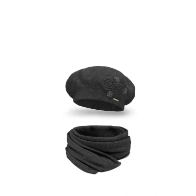 Imagen de Vivisence Beret SET Bufanda, Mujer, Talla: One Size, Dark grey