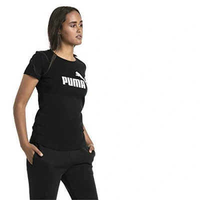 Imagen de PUMA Ess Logo Tee, Camiseta de Deporte Mujer, Cotton Black, XS