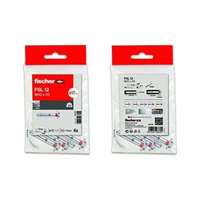 Imagen de fischer tacos anclaje metálico de expansión, hormigón, pared, Bolsa 16 uds FSL M10x70
