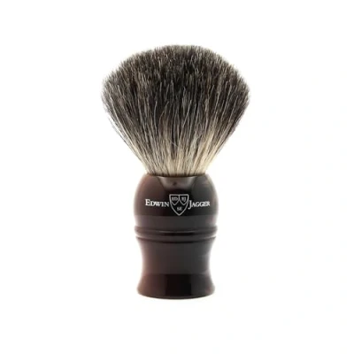 Imagen de Edwin Jagger 1EJ332 Classic Pure Badger Hair Brocha de afeitar exfoliante hecha a mano para espuma calidad con crema o jabón hombres y mujeres (cuerno claro imitación)