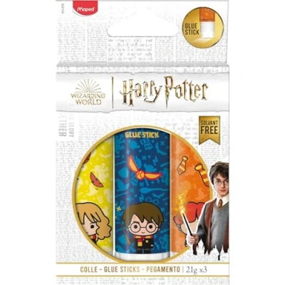 Imagen de Maped Lote de 3 varillas Pegamento 21 g Tubo Harry Potter, Hermione Granger &amp; Ron Weasley escolar no tóxico Licencia oficial Potter