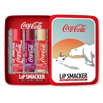 Imagen de Lip Smacker Balm Tin Trio, Set de Regalo 3 Bálsamos Labiales para Niños, Edición Especial Coca Cola, Hidratantes y Fáciles Aplicar, con Aceite Semillas Ricino, Cola