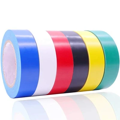 Imagen de YTBUBOR cinta aislante eléctrico de 17 mm x 15 m adhesiva gafas, 0.67 pulgadas, 50 pies, 6 colores, paquete