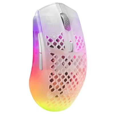 Imagen de SteelSeries Aerox 3 Wireless Ratón gaming perforado RGB Diseño ultraligero resistente al agua Sensor óptico TrueMove Air 18K DPI Ghost