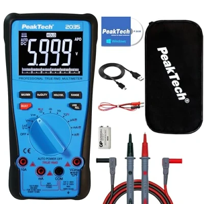Imagen de PeakTech 2035 True RMS 1000 V Multímetro digital 6000 cuentas USB
