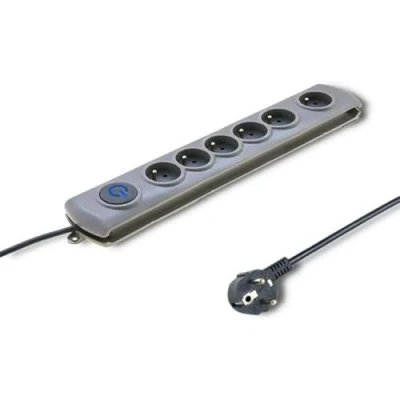 Imagen de Qoltec 50165 limitador de tensión 6 salidas AC 230 V 1,8 m Gris Regleta (6 AC, Tipo F, V, 50 Hz, 16 A, 3680 W)