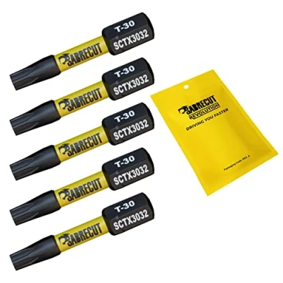 Imagen de 5 x SabreCut SCTX3032_5 32 mm T30 TX30 Juego de puntas destornillador impacto magnético Torx Heavy Duty Compatible con Dewalt Milwaukee Bosch Makita y más