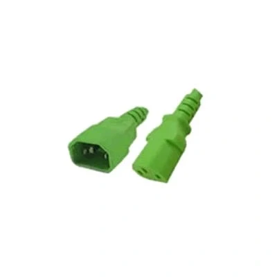 Imagen de ACT Cable IEC de 0,6 m, C13 a C14 Extensión IEC, Enchufe Toma 3 Clavijas AK5112 Verde