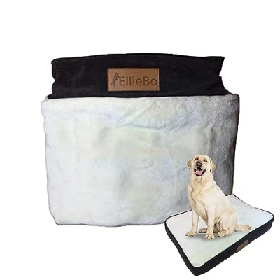 Imagen de Ellie Bo Funda de Cama Interior para Perro Suave y Lavable, con Laterales Pana Piel sintética, tamaño XL, 100 x 66 10 cm, se Adapta a Jaula 42 Pulgadas, Color marrón Beige