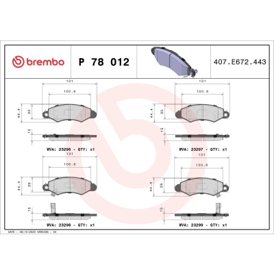 Imagen de BREMBO P 78 012 Juego de pastillas freno con avisador acústico desgaste sin accesorios SUZUKI: SWIFT 2, SUBARU: JUSTY 3