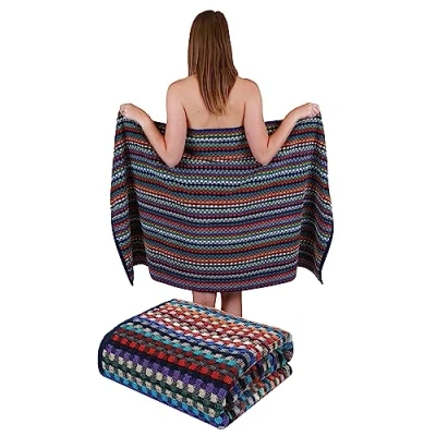 Imagen de Betz Toalla de Baño con Modelo Cuadrado 2 Toallas Hechas 100% algodón Sauna 80 x 150cm Multicolor