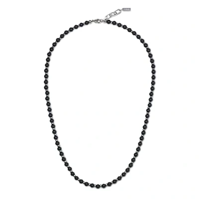 Imagen de COAI Collar Unisex con Cuentas de Ónice Mate y Acero Inoxidable