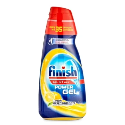 Imagen de Finish All in 1 Max Power Gel Limón Desengrasante Detergente para el Lavavajilla 35 lavados