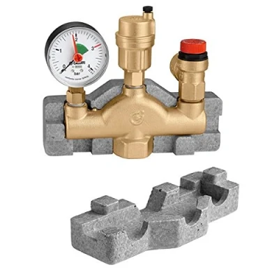 Imagen de Caleffi 302631 grupo de seguridad para calderas hasta 50 kW, conexión con aislamiento sistema calefacción