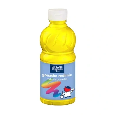 Imagen de Lefranc &amp; Bourgeois Educación, Gouache líquida Redimix, témperas para niños, 250ML Amarillo primario, Pinturas niños y Manualidades