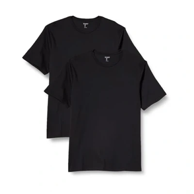 Imagen de Amazon Essentials Camiseta de Manga Corta con Bolsillo, Cuello Redondo y Corte Recto Hombre, Pack 2, Negro, M