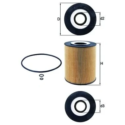 Imagen de MAHLE ORIGINAL OX 146D Filtro de aceite Cartucho filtrante OPEL: Astra J GTC, MAN: TGA