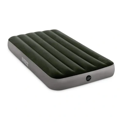 Imagen de Intex Dura Beam Standard Series Downy Airbed con Bomba de pie integrada, tamaño matrimonial