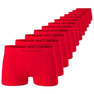 Imagen de Pack de 12 Calzoncillos Tipo bóxer sin Costuras Hombre (S/M, Rojo)