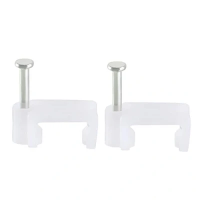 Imagen de Cable de clip plano para uñas 12 mm, color blanco, 200 unidades