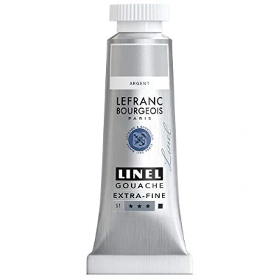 Imagen de Lefranc Bourgeois Linel Gouache Extra Fine Color, Plata, 14ml Tube Gouachefarbe