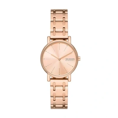Imagen de Skagen Reloj Signatur Lille para mujer, Movimiento bimanual de cuarzo en Tono Oro Rosa con correa acero o piel, 30 mm,