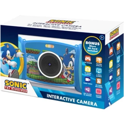 Imagen de Kids Licensing Cámara interactiva para niños Sonic, resolución de vídeo 1080p, zoom 4x, 5 filtros y efectos , 4 juegos niños, pantalla 2 en 1, con tarjeta