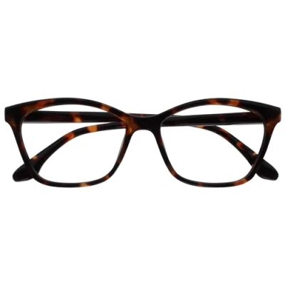 Imagen de OPULIZE KAT Gafas de Lectura Elegante Montura Ojo Gato Marrón Brillante Carey Hombres y Mujeres Bisagras Muelle R59 2 +3.00