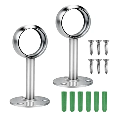 Imagen de Lahviuu Soporte para Cortinas, 2 pcs Barra Armario del Montaje Techo Barras y Rieles Cortinas de Brida(25 mm)